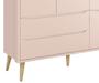 Imagem de Guarda-Roupa Retrô 3 Portas Théo New Rosa Fosco com Natural - Reller