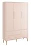 Imagem de Guarda-Roupa Retrô 3 Portas Théo New Rosa Fosco com Natural - Reller