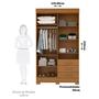 Imagem de Guarda-roupa Solteiro 119,60cm 4 Portas 3 Gavetas Capelinha com Espelho 100% Mdf Débora