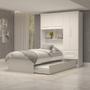 Imagem de Guarda Roupa Solteiro 160cm 4 Portas 2 Gavetas Bicama e Baú Flex Color 100% MDF Milena