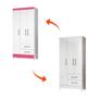 Imagem de Guarda Roupa Solteiro 3 portas 2 gavetas Branco / Rosa Flex Lima - Moval