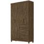 Imagem de Guarda Roupa Solteiro 4 Portas 8703 Castanho Wood Moval