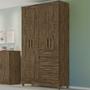 Imagem de Guarda Roupa Solteiro 4 Portas 8703 Castanho Wood Moval