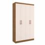 Imagem de Guarda-Roupa Solteiro 4 Portas Lyon 8 Prateleiras 40466 Off/White - Pnr Móveis