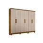 Imagem de Guarda Roupa Solteiro 6 Portas e 2 Gavetas Sergipe Naturale/Off White - Bianchi