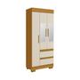 Imagem de Guarda-roupa Solteiro 75,30cm 3 Ptas com Esp e 2 Gavetas Chantrieri Espresso Móveis