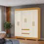 Imagem de Guarda Roupa Solteiro ACP Maya 6 Portas - Nature/Off White