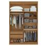 Imagem de Guarda Roupa Solteiro Ambiente Alonzo 4 Portas Amêndoa Clean Branco Com Espelho - Lopas