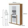 Imagem de Guarda Roupa Solteiro Ambiente Alonzo 4 Portas Amêndoa Clean Branco Com Espelho - Lopas