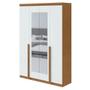 Imagem de Guarda Roupa Solteiro Ambiente Alonzo 4 Portas Amêndoa Clean Branco Com Espelho - Lopas