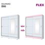 Imagem de Guarda-Roupa Solteiro Amsterdã 2 Portas 2 Gavetas com Espelho Flex Branco/Rosa - Briz