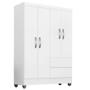 Guarda Roupa Solteiro Bruna 4 Portas Branco FF - A Móveis Arapongas Imagem de Guarda Roupa Solteiro Bruna 4 Portas Branco FF