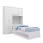 Imagem de Guarda-Roupa Solteiro com Cama e Baú Advantage Flex 4 PT 3 GV Branco