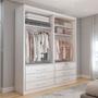 Imagem de Guarda-Roupa Solteiro Essence 2 Portas 6 Gavetas com Chave Neve - Panorama Móveis