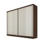 Imagem de Guarda-Roupa Solteiro Galati 2 Portas 4 Gavetas 100% Mdf com Ripado Ipe/Off White - Mademarques