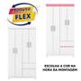 Imagem de Guarda Roupa Solteiro Lótus 4 Portas 2 Gavetas Branco Rosa Flex Tana Decor Demobile