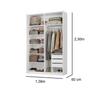 Imagem de Guarda-roupa Solteiro Mdf 2 Portas 1 com Espelho 138,5 Cm Raffinato