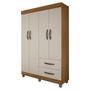 Imagem de Guarda-Roupa Solteiro Paris 4 Portas 2 Gavetas Carvalho/Off White - Chf