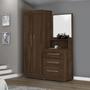 Imagem de Guarda Roupa Solteiro Quarto 2 Portas 3 Gavetas Onix Freijo