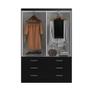 Guarda-Roupa Solteiro Treviso 4 PT 6 GV Preto - Modern Imagem de Guarda-Roupa Solteiro Treviso 4 PT 6 GV Preto