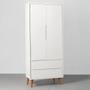 Imagem de Guarda-Roupa Theo 2 Portas com Pés Retrô Mel - Branco Fosco