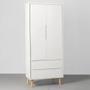Imagem de Guarda-Roupa Theo 2 Portas com Pés Retrô Natural - Branco Fosco