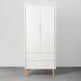 Imagem de Guarda-Roupa Theo 2 Portas com Pés Retrô Natural - Branco Fosco