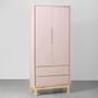 Imagem de Guarda-Roupa Theo 2 Portas com Pés Square Natural - Rosa