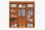 Imagem de Guarda roupa ubatuba solteiro com divisorias internas 6 portas 3 gavetas 100% mdf