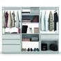 Imagem de Guarda Roupas Casal Closet Aberto Modulado Com 3 Peças Verona Com 4 Gavetas Branco Batrol