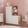 Imagem de Guarda-Roupas Infantil 2 Portas com Cômoda 3 Gavetas e Nichos Encanto Feliz -Carvalho Toq Rustico-Branco - ÉdeCasaMóveis