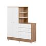 Imagem de Guarda-Roupas Infantil 2 Portas com Cômoda 3 Gavetas e Nichos Encanto Feliz -Carvalho Toq Rustico-Branco - ÉdeCasaMóveis
