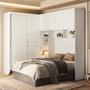 Imagem de Guarda Roupas Modulado com Cabeceira de Casal Florença 6 Portas 5 Gavetas Branco Moval