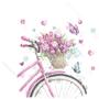 Imagem de Guardanapo Decorado Bicicleta Rosa com Cesta Keramik 33x33cm