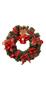 Imagem de Guirlanda Natal Decoração Vermelha Luzes De Fada 45x45cm