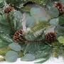 Imagem de Guirlanda natalina folhas e pinhas em plástico 59cm Verde