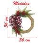 Imagem de Guirlanda Natalina Palha Artesanal Berry Laço Vermelho Natal 36cm