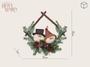 Imagem de Guirlanda Redonda Decoração Natal Enfeite Porta Em Rattan Bonecos De Neve Com Arranjo Decorativo Porta Lareira