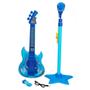 Imagem de Guitarra Com Microfone Etitoys Karaokê De Plástico Azul