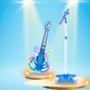 Imagem de Guitarra com Microfone Pedestal Infantil Rock Show DM Toys com Luzes Som Conecta Celular MP3 Karaoke