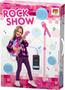 Imagem de Guitarra com Microfone Pedestal Infantil Rock Show DM Toys com Luzes Som Conecta Celular MP3 Karaoke