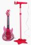 Imagem de Guitarra com Microfone Pedestal Infantil Rock Show DM Toys com Luzes Som Conecta Celular MP3 Karaoke