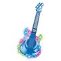 Imagem de Guitarra Infantil C Microfone Pedestal Toca Mp3 Luz Som Azul