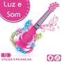 Imagem de Guitarra Infantil com Microfone Brinquedo Musical Instrumento com Som e Luz