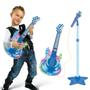 Imagem de Guitarra Infantil Com Microfone E Pedestal Dm Toys Azul