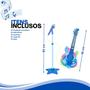 Imagem de Guitarra Infantil Com Microfone E Pedestal Dm Toys Azul