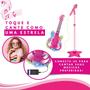 Imagem de Guitarra Infantil Com Microfone E Pedestal Dm Toys Rosa