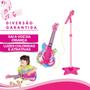 Imagem de Guitarra Infantil Com Microfone E Pedestal Dm Toys Rosa