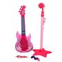 Imagem de Guitarra Infantil Com Microfone Karaokê MP3 Etitoys BQ-216 Rosa