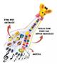Imagem de Guitarra Infantil Girafa Com 26 Teclas Sons Animais e Músicas Com Luz